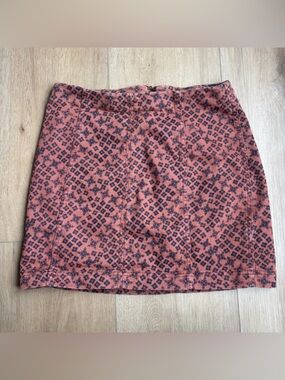 Free People Rust & Black Geometric Mini Skirt Size 10
